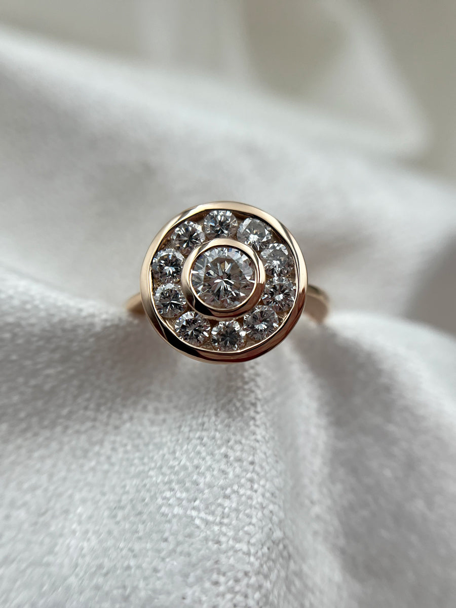 Anello in oro rosa e diamanti