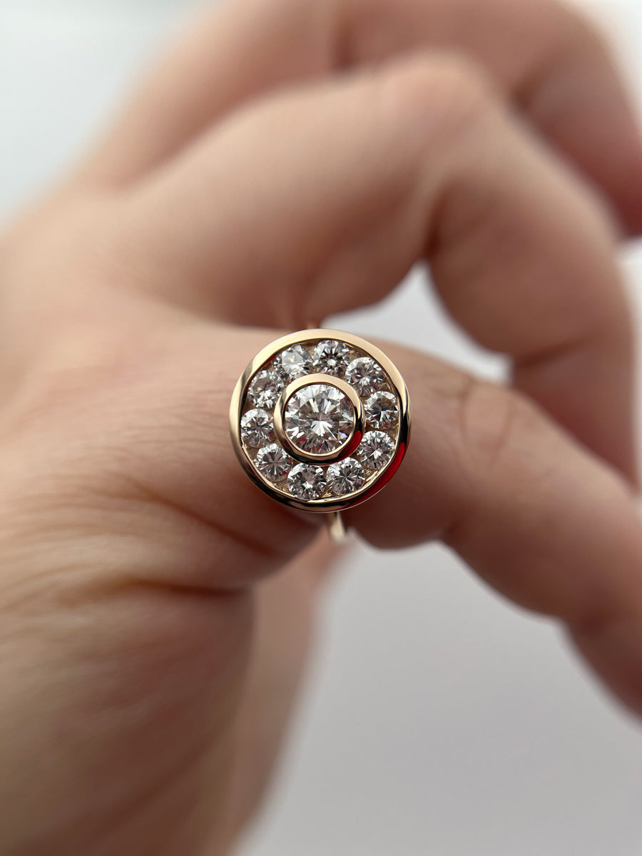 Anello in oro rosa e diamanti